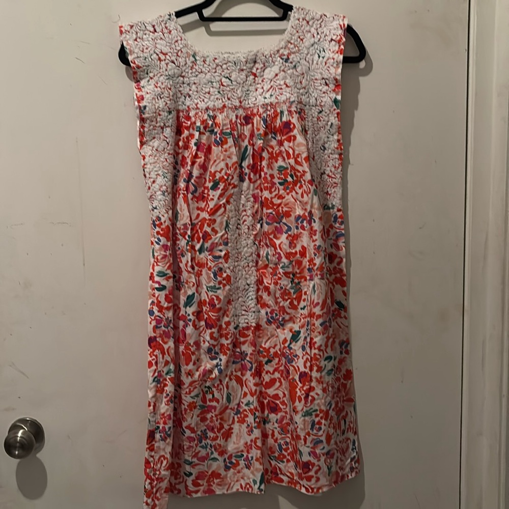 Mi golondrina dress cap sleeve floral embroidered